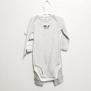 Carter's Baby Boy 3 PC Set 9 Months Bodysuits Pants Gray NWT